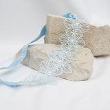 Braut Strumpfband aus Spitze - Feine Blumen & Perlen